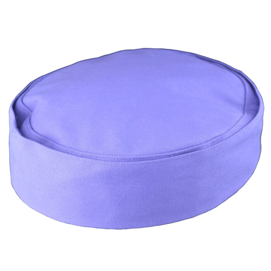 Blue rounded chef fabric cap