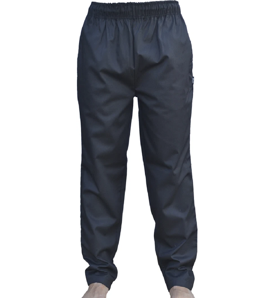 100% cotton black chef trouser