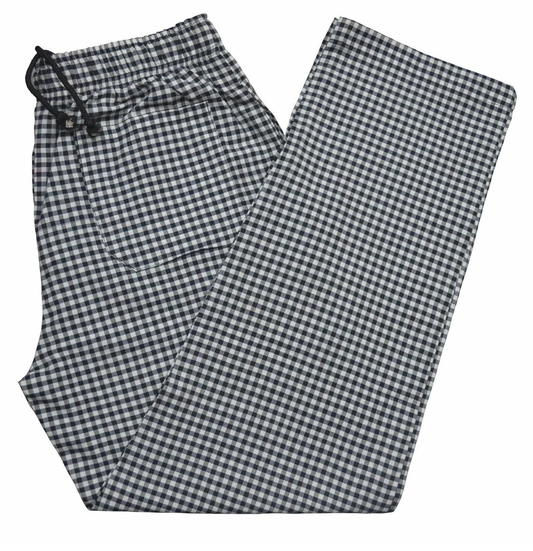 black & white gingham trouser fold view