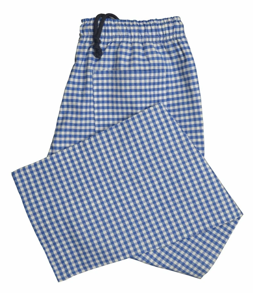 blue & white gingham trouser fold view