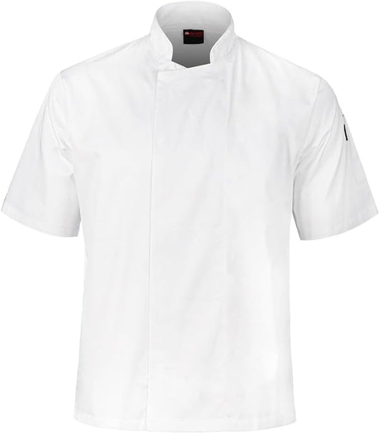 White short sleeve unisex chef's jacket