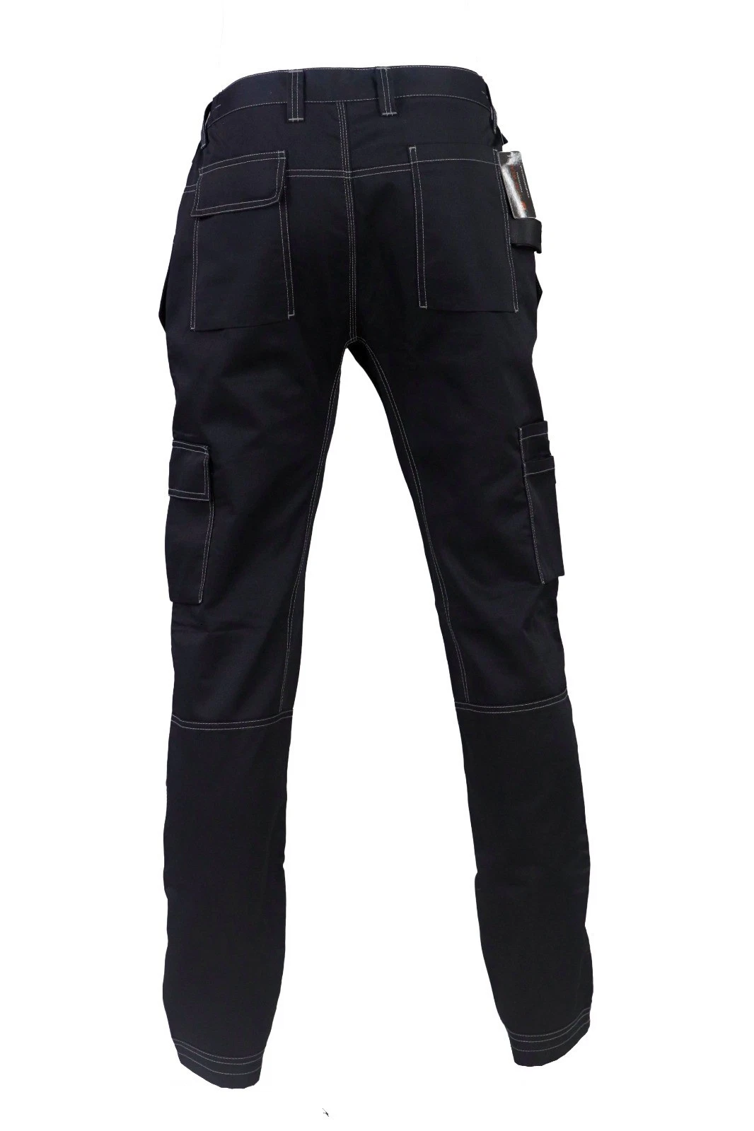 black  cargo work trouser with holster  and multiple tool pockets back side