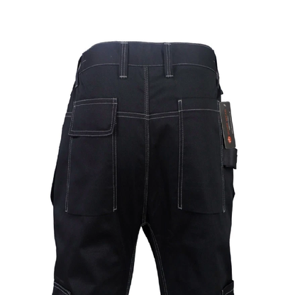 black cargo work trouser with holster  and multiple tool pockets