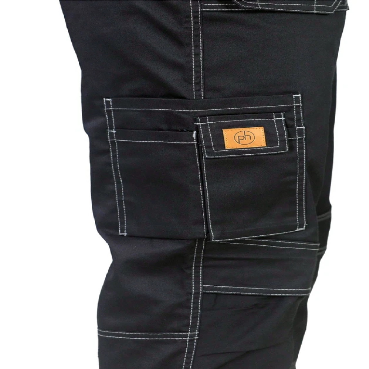 black cargo work trouser with holster  and multiple tool pockets