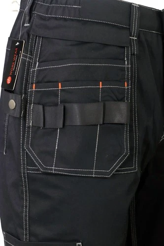 black cargo work trouser with holster  and multiple tool pockets