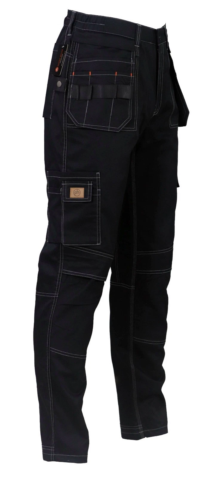 black cargo work trouser with holster  and multiple tool pockets