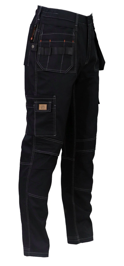 black cargo work trouser with holster  and multiple tool pockets