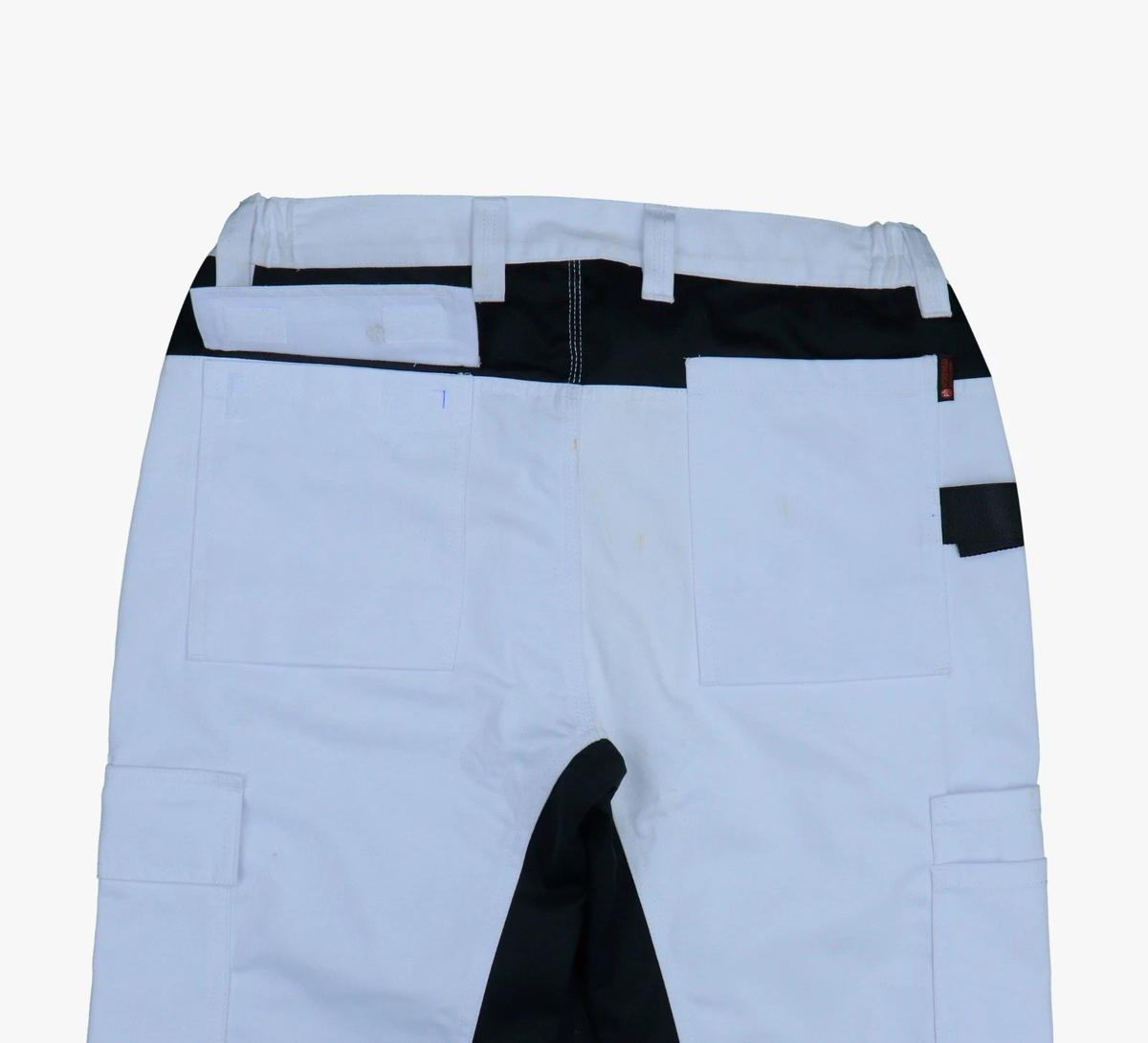 White cargo work trouser with holster  and multiple tool pockets back view