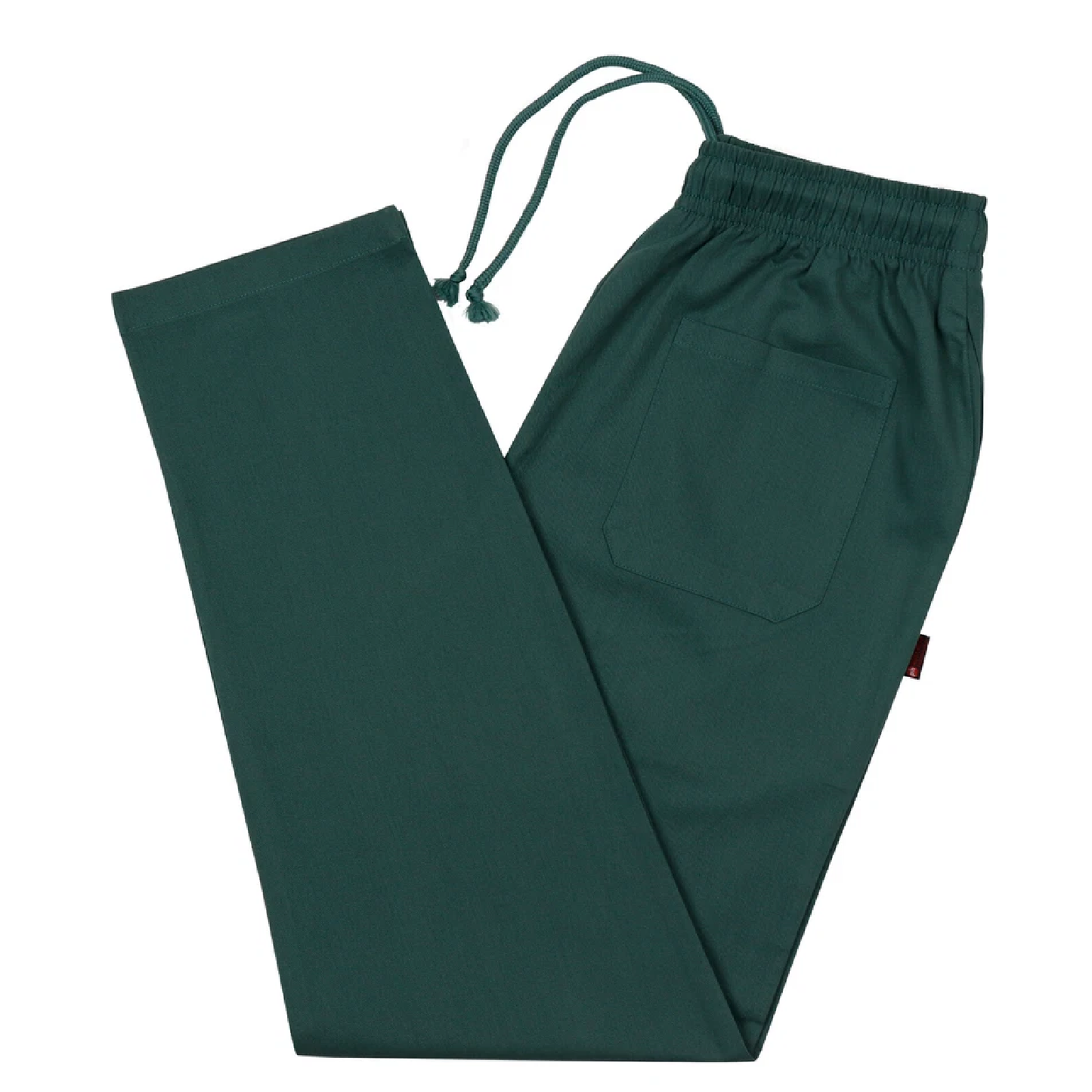 Green drawstring medical scrub trouser on a white background