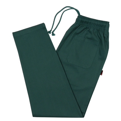Green drawstring medical scrub trouser on a white background