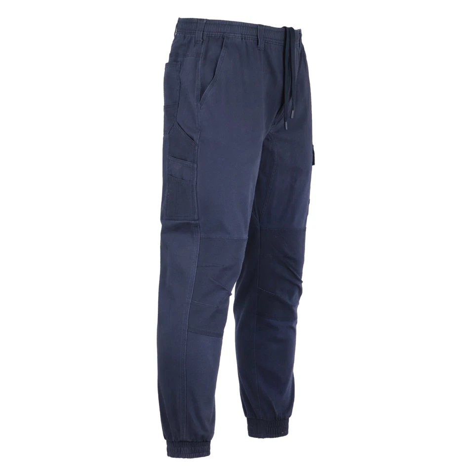Men's multi pocket cargo work joggers side view
