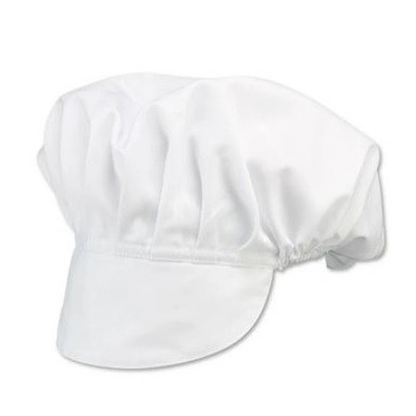 White chef's skull cap on a white background