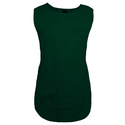 Bottle green tabard apron on a white background