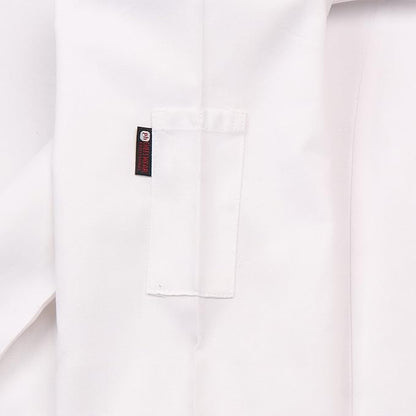 Visible button long sleeve white chef jacket pen pocket