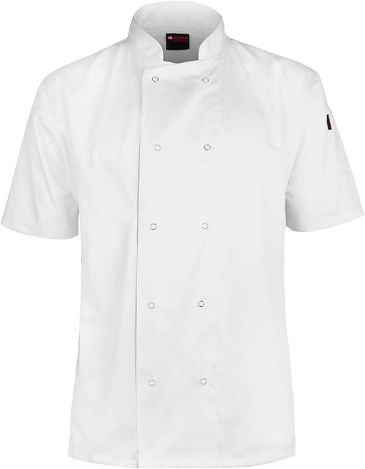 White short sleeve chef's jacket