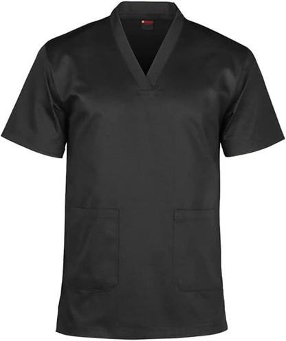 100% cotton medical scrub top tunic unisex short sleeve healthcare uniform