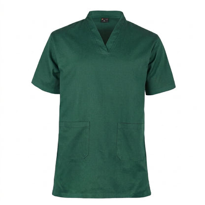 100% cotton medical scrub top tunic unisex short sleeve healthcare uniform