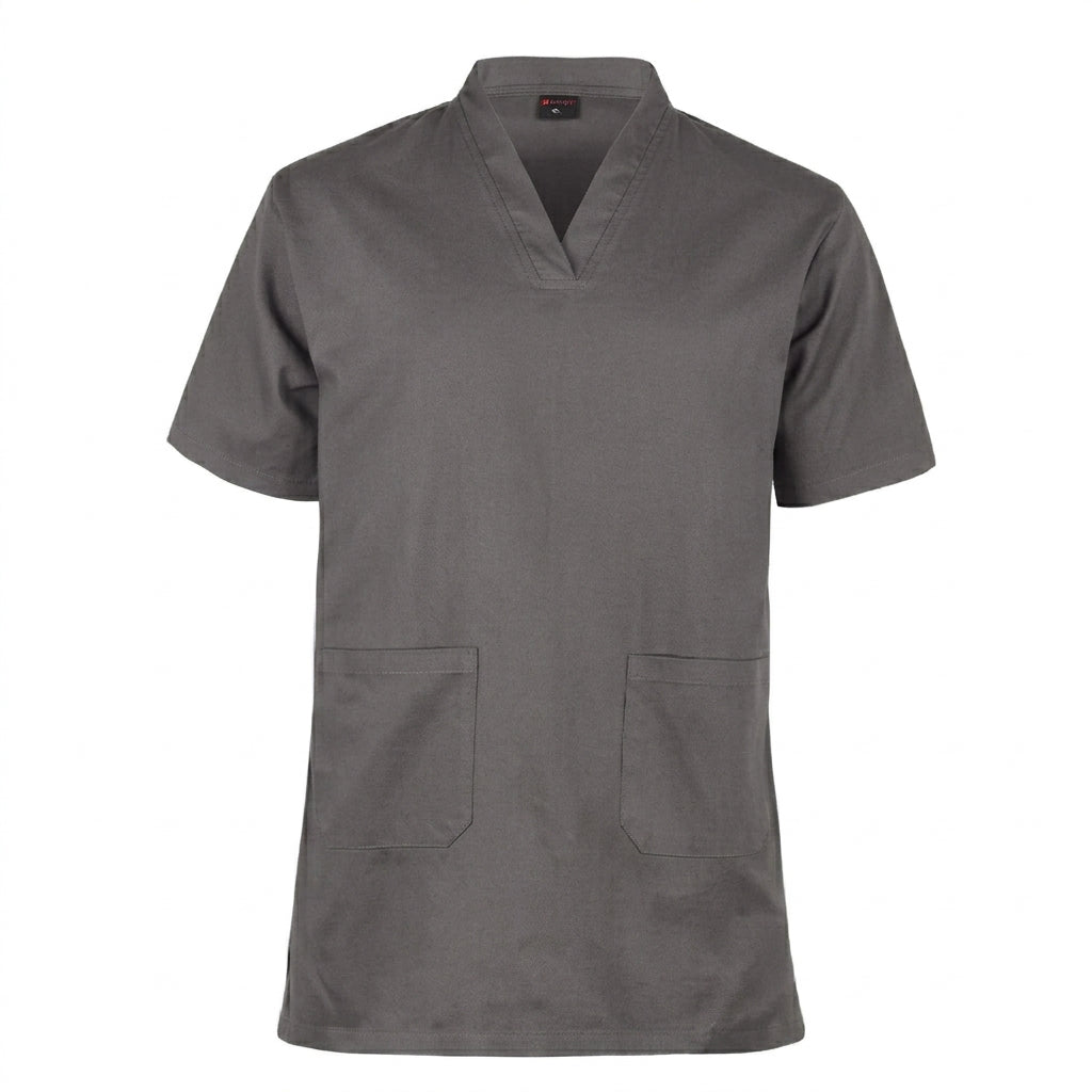 100% cotton medical scrub top tunic unisex short sleeve healthcare uniform