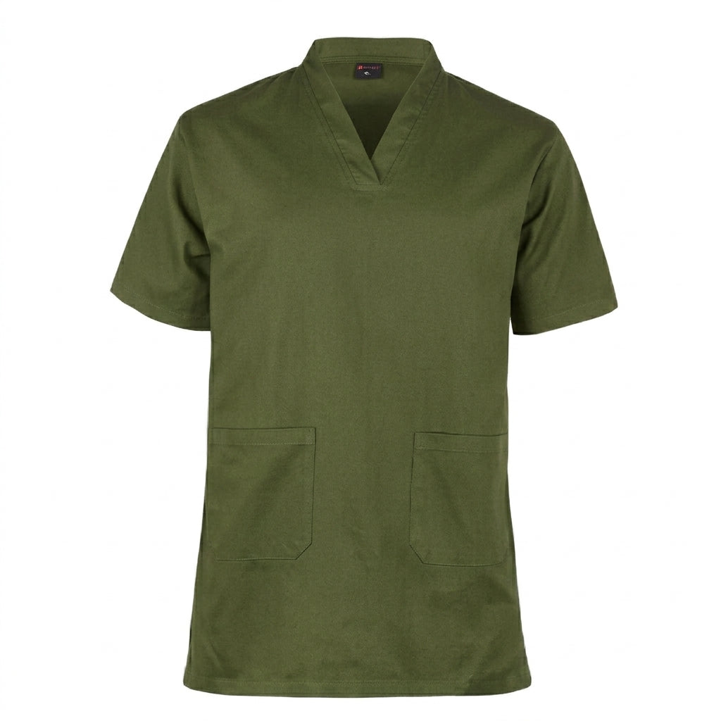100% cotton medical scrub top tunic unisex short sleeve healthcare uniform