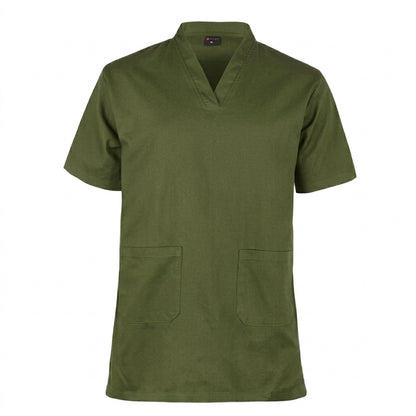 100% cotton medical scrub top tunic unisex short sleeve healthcare uniform