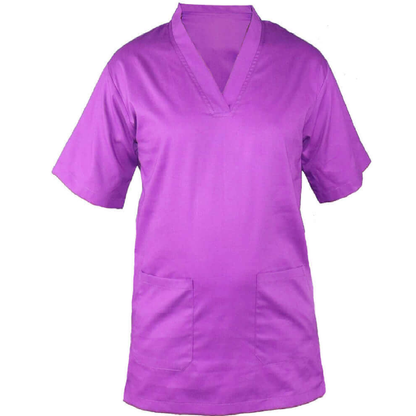 100% cotton medical scrub top tunic unisex short sleeve healthcare uniform