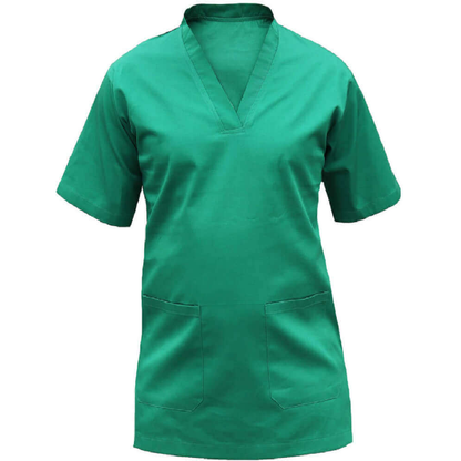 100% cotton medical scrub top tunic unisex short sleeve healthcare uniform