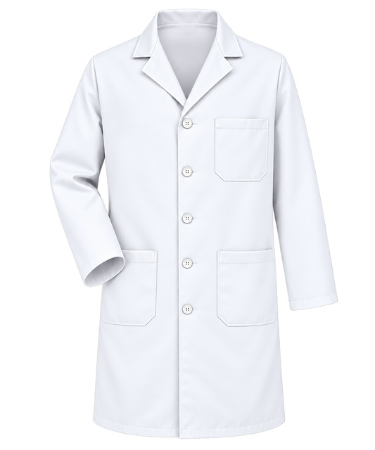 White butcher coat for meat preparation and food production staff
